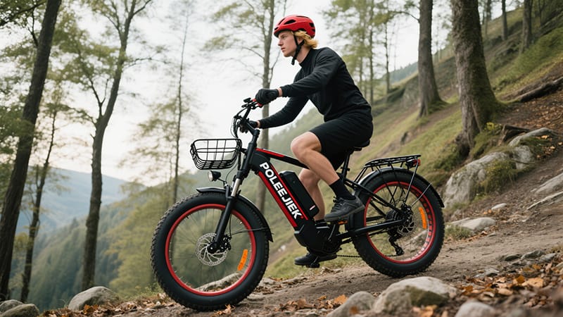 POLEEJIEK electric mountain bikes on rugged terrain
