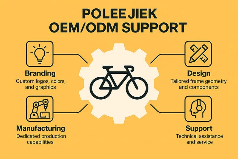 POLEEJIEK OEM and ODM ebike manufacturing and global shipping icons