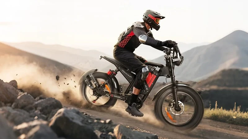 Electric Dirt Bike for Adults | Long-Range Retro Off-Road Ebike | POLEEJIEK