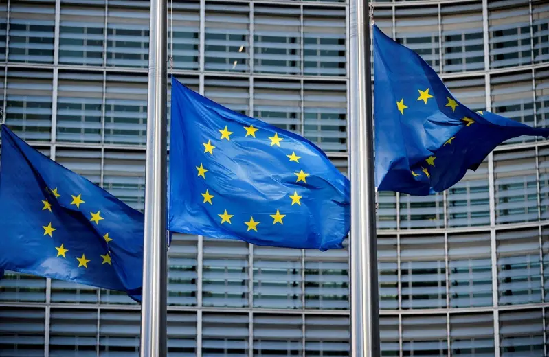 EU flags outside the Berlaymont building in Brussels, representing European policy
