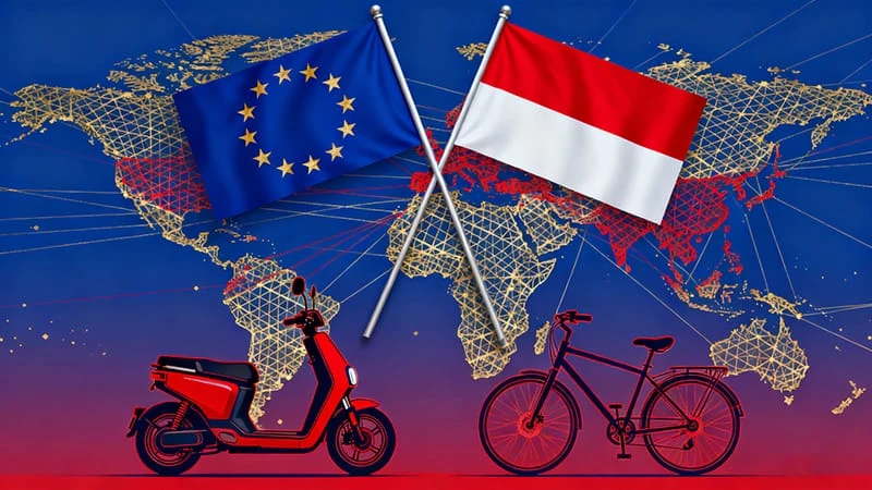 EU-Indonesia CEPA, e-bike trade rules, rules of origin, bicycle tariffs, adult electric dirt bike, ebike 40 mph, sustainable trade, ILO standards, ASEAN trade
