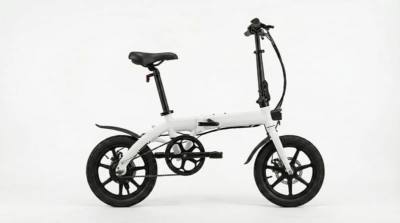 A white background studio shot of a Poleejiek compact folding electric bike from the Value Series, designed for high-turnover inventory and budget-conscious commuters.