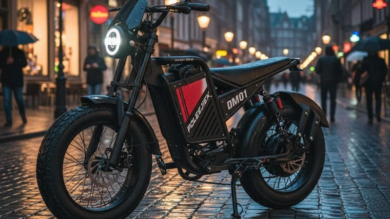 Poleejiek BLJ retro electric mini bike with bench seat and 1000w motor